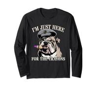 Cute I'm JUST HERE for Crayons Eater Veterans DD-214 Long Sleeve T-Shirt