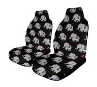 Cute Indian Elephant Stylish Car Seat Covers Non-Slip Universal Fit Front Seats Protector for SUV Truck