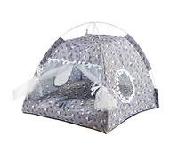 Cute Indoor Pet Tent, Soft And Comfortable, Prevent Slip Breathable Design Dog Tent Bed Suitable for Small And Medium Dogs And Cats with Mesh Door Window for All Seasons (Gray)