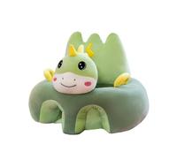 Cute Infant Learning Seat, Cartoon Baby Sofa with Handles Non Slip Bottom Back Support Leg Holes Super Soft Plush, for Baby Sitting Up Secure Comfortable Infant Chair Gift Dinosaur B