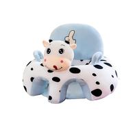 Cute Infant Learning Seat, Cartoon Baby Sofa with Handles Non Slip Bottom Back Support Leg Holes Super Soft Plush, for Baby Sitting Up Secure Comfortable Infant Chair Gift Cow B