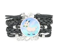 Cute,Infinity,Sheep,Dream,Nebula,Adjustable,Leather,Braided,Bracelet | Multilayer,Punk,Wristband,Handmade,Gift,Bangle,Accessory, Girlfriend,Lover,Ethnic,Friendship ,Birthday,Christmas,Music