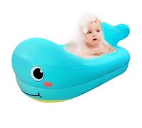 Cute Inflatable Whale Shape Baby Bathtub, Portable Toddler Bathtub with Built-in Pillow | Waterproof Bathtub for Bath or Comfortable Bath Seat for Baby and Toddler