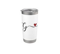 Cute Initial G Monogram with a Heart Gift Stainless Steel Insulated Tumbler