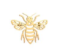 Cute Insect Bee Hollow Stainless Steel Gold-plated 18K Brooch, Suit Lapel Pin, Men's Formal Dress Accessories, One Size, Stainless Steel, gem na