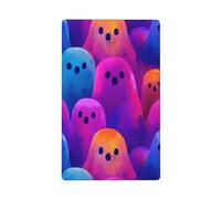 Cute Iridescent Ghosts Single Toggle Blank Wall Plate Light Switch Cover Decorative 1 Gang for Kitchen Room Bathroom Size 11.4x7cm