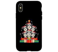 Cute Irish Wolfhound Pile Dog Christmas Tree Xmas Hat Case for iPhone X/XS