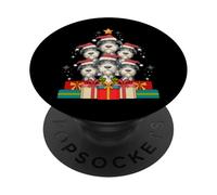 Cute Irish Wolfhound Pile Dog Christmas Tree Xmas Hat PopSockets Adhesive PopGrip