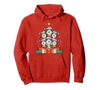 Cute Irish Wolfhound Pile Dog Christmas Tree Xmas Hat Pullover Hoodie