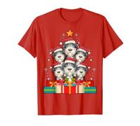 Cute Irish Wolfhound Pile Dog Christmas Tree Xmas Hat T-Shirt