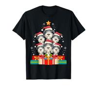 Cute Irish Wolfhound Pile Dog Christmas Tree Xmas Hat T-Shirt