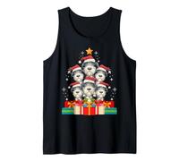 Cute Irish Wolfhound Pile Dog Christmas Tree Xmas Hat Tank Top