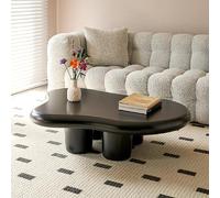 Cute Irregular Cloud Coffee Table Modern White Cream Accent Table for Living Room Stylish Storage Side Table with Four Legs Perfect for Home Décor