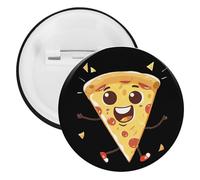 Cute Italia Pizza Round Lapel Pin Badges Backpack Pins Brooch for Hats Clothing Decorations 1PCS