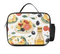 Cute Italian Food and Pasta Insulated Lunch Bag Adults Portable Picnic Tote Bag with Detachable Handle