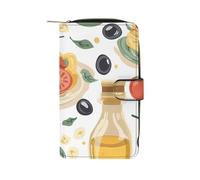 Cute Italian Food and Pasta Long Purses for Women Leather Card Holder Mens Wallet Coin Purse