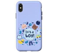 Cute It's A Boy Blue Boy Baby Shower Adoption Gender Reveal Case for iPhone X/XS