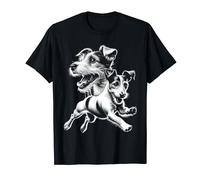 Cute Jack Russell Terrier Dog in Chic Drawing Style T-Shirt