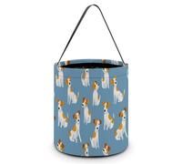 Cute Jack Russell Terrier Dog Pattern Cute Easter Basket Bucket Bag for Easter Egg Hunts Party Favor Decoration