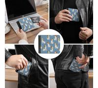 Cute Jack Russell Terrier Dog Pattern Funny Men's Wallets Slim Front Pockets Bifold Wallet with ID Credit Card Holder