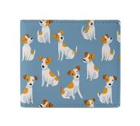 Cute Jack Russell Terrier Dog Pattern Funny Wallets Slim Soft Front Pockets Bifold Wallet with ID Credit Card Holder