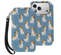 Cute Jack Russell Terrier Dog Pattern Stylish Flip Phone Cases Cover Compatible with iPhone 17/17 Air/17 Pro/17 Pro Max
