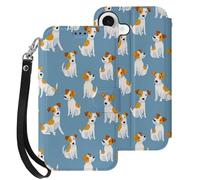 Cute Jack Russell Terrier Dog Pattern Stylish Flip Phone Cases Cover Compatible with iPhone 17/17 Air/17 Pro/17 Pro Max