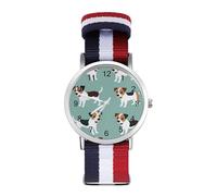 Cute Jack Russell Terrier Dog Quartz Watches Arabic Numerals Wrist Watch with Adjustable Strap for Men Women