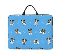 Cute Jack Russell Terrier Dogs With Bones Pattern, 14 Inch Laptop Sleeve, Notebook Bag Laptop Case Sleeve Briefcase with Handle