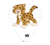Cute Jaguar 12-Pack Guitar Picks Set â€“ Unique Single-Sided Printed Picks With Abs Material For Acoustic, Electric Guitars & Ukuleles