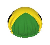 Cute Jamaica Flag Shower Caps for Women Elastic and Reusable Bath Caps Jamaican Protection Hair Bath Hat