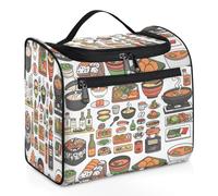 Cute Japan Food Travel Toiletry Bag for Women Men Kids Girls Boys 11.2 L Big Cosmetic Makeup Bag Hanging Wash Pouch Bag Toiletries Organizer Shower Bag