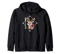 Cute Japan Kawaii Reindeer - Japanese Chibi Christmas Zip Hoodie