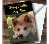 Cute Japanese Akita Dog Personalised Birthday Card | Birthday Card | Animals, Wildlife & Pets Card