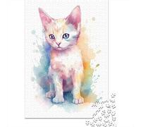 Cute Japanese Bobtail Cat Adult 1000-Piece Jigsaw Puzzle, 38x26cm/1000pcs, A Relaxed Project for Colder Days; White Cardboard for Cleaner Sorting