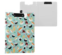Cute Japanese Food Prints Clipboard Folder, A4 Size Folder Clipboard with Pen Slot for Office School