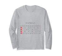 Cute Japanese Hiragana Love Grid Minimal Black Design Long Sleeve T-Shirt