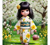 Cute Japanese Little Girl Jigsaw Puzzles for Adults 100 Pieces Hard Difficult Challenging puzzles for adults 100 pcs DIY Decoration Puzzle for Wall Decor Gifts