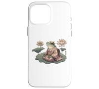 Cute Japanese Vintage Frog in Kimono on Lotus Leaf Funny Case for iPhone 16 Pro Max