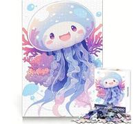 Cute Jellyfish Cartoon Adult Jigsaw Puzzle1000 Pieces Strong Logic Precise Connection Joyful Challenge Premium Gift (38x26cm)