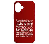 Cute Jesus Is Lord Romans 10:9 Bible Verse for Women Case for iPhone 16