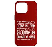Cute Jesus Is Lord Romans 10:9 Bible Verse for Women Case for iPhone 16 Pro