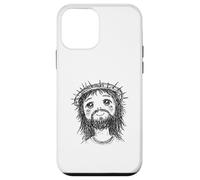 Cute jesus with crown of thorns face hand drawn doodle Case for iPhone 12 mini