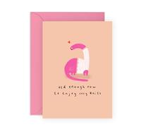 Cute Joke on Aging Birthday Card - 'Dino Cosy Knits' - Gifts for Her, Friends, Aunties, Sister - Comfy & Old - Comes with Fun Stickers