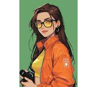 Cute Journal for Women - 6x9 College Ruled Notebook with 120 Lined Pages - Girl with a Camera Inspired Green Journaling Notebook for Office Work, School, Writing, Planning, and Self Reflection