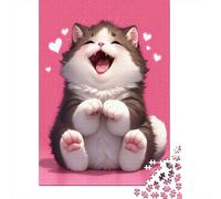 Cute Joyful Kitten Adult Jigsaw Puzzle, 1000 Pieces, 52x38cm/1000pcs, New Year Indoor Activity, Quiet Evening Activity And A Calmer Routine