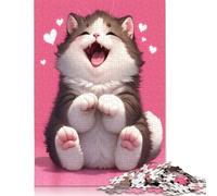 Cute Joyful Kitten Jigsaw Puzzles For Adults 500 Piece Jigsaws Puzzles 500 Piece Puzzles For Adults Puzzle Games Toys Gift for 500pcs (52x38cm)