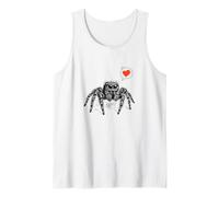 Cute Jumping Spider Heart Drawing Arachnology Tank Top