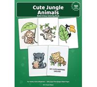 Cute Jungle Animals: A Bold & Easy Coloring Book for Adults, Kids, Seniors & Beginners: 100 Adorable, Simple Big-Line Jungle Animal Designs, Single-Sided