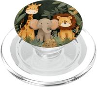 Cute Jungle Animals Giraffe Elephant Lion Kids PopSockets PopGrip for MagSafe
